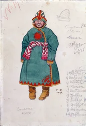 Kostümentwurf für die Oper "Das Märchen vom Zaren Saltan" von Nikolai Rimski-Korsakow