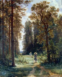 Weg durch den Wald. Gemälde von Ivan Ivanovich Shishkin (1880)