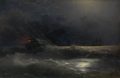 Brennendes Schiff, eine Episode des Russisch-Türkischen Krieges, 1896