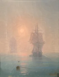 Korvette im Nebel, 1886