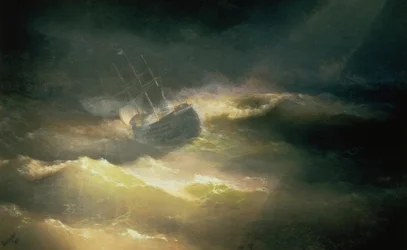 Das Schiff „Maria“ im Sturm