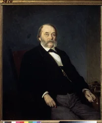 Porträt des Schriftstellers Iwan Gontscharow (1812-1891)
