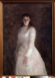 Porträt einer jungen Frau. Gemälde von Ivan Nikolayevich Kramskoi (1837-1887), Öl auf Leinwand. Russische Kunst