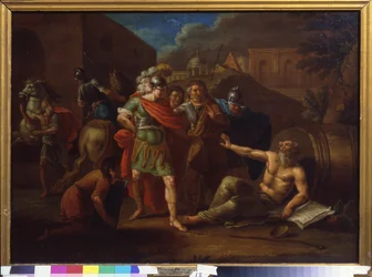 Alexander der Große besucht Diogenes in Korinth