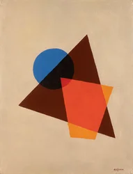 Komposition mit transparentem Rot, Braun und Blau, 1920