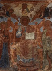 Fresko in der Kathedrale Unserer Lieben Frau vom Zeichen, Nowgorod, frühes 18. Jahrhundert