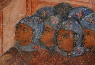 Fresko in der Kathedrale Unserer Lieben Frau vom Zeichen, Nowgorod, frühes 18. Jahrhundert
