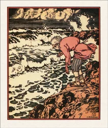 Illustration zu Die Geschichte vom Fischer und dem Fisch, 1933