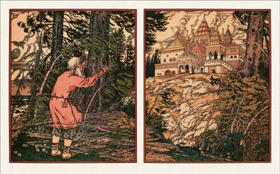 Illustration zu Die Geschichte vom Fischer und dem Fisch, 1933