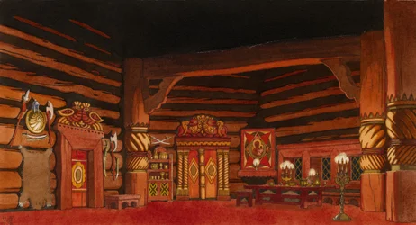 Bühnenbild für die Oper Die Zarenbraut von N. Rimski-Korsakow, 1930