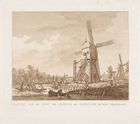 Ansicht der Brücke in Leerdam und Heukelum im Hintergrund