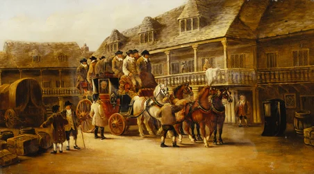 Einsteigen in die Kutsche nach London, 1879