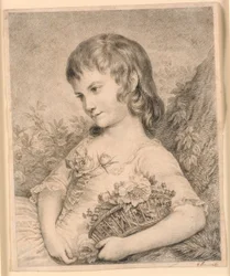 Kleines Mädchen mit einem Blumenkorb (Octavie Diodati)