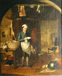 Kücheninterieur mit einem Diener