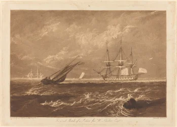 Seestück mit der Leader, veröffentlicht 1809.