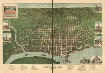 Vogelperspektive von Paducah, Kentucky 1889.