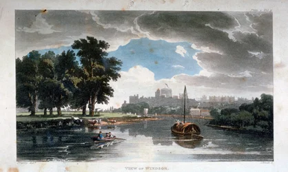 Blick auf Windsor vom Fluss Thames, Berkshire, ca. 1820