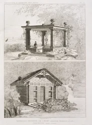 Terrasse mit Zement bedeckt und Laube, entworfen von Danjoy, ca. 1880