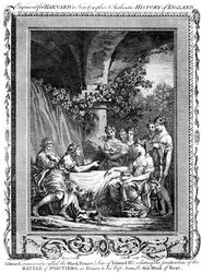 Edward, der Schwarze Prinz, berichtet von den Einzelheiten der Schlacht bei Poitiers, 19. Jahrhundert.