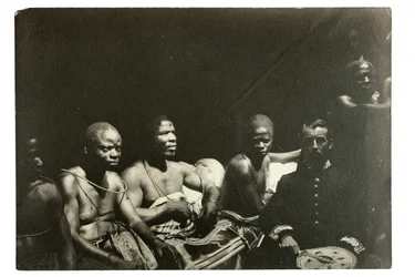 Kapitän Gallwey und Edo-Häuptlinge, Benin, Nigeria, 1892