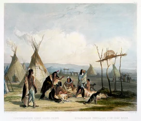 Begräbnisschrein eines Sioux-Häuptlings nahe Fort Pierre