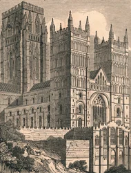 Nordwestansicht der Kathedrale von Durham, um 1843
