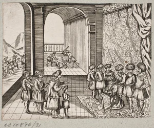 Illustration zu Adam Olearius, Persianischer Rosenthal von einem Sinnreichen Poeten Schich Saadi, Schleswig 1660