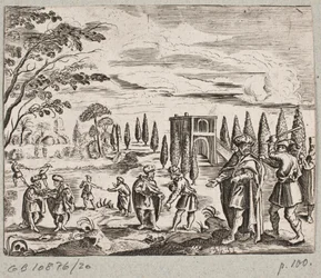 Illustration zu Adam Olearius, „Persianischer Rosenthal von einem sinnreichen Poeten Schich Saadi […]“, Schleswig 1660