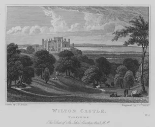 Wilton Castle, Yorkshire, Der Sitz von Sir John Lowther, Baronet, MP (Stich)