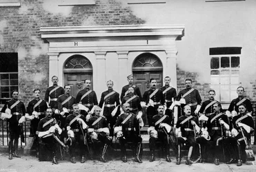 Die Offiziere der 1. Royal Dragoons, Island Bridge Barracks, Dublin, Irland, 1896