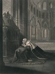 Ludwig VII., König von Frankreich, vor Beckets Grab, Mitte des 19. Jahrhunderts