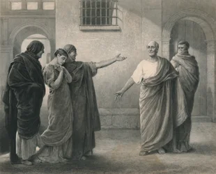 Volumnia tadelt Brutus und Sicinius Coriolanus, ca. 1870