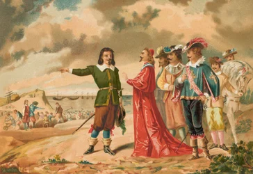 Gerard Desargues und Kardinal Richelieu in La Rochelle