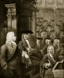 Das Unterhaus in der Verwaltung von Walpole, Illustration aus 