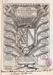 Halbtitelblatt der Sammlung von zwölf Komödien von Felix Lope de Vega Carpio (1562-1635)