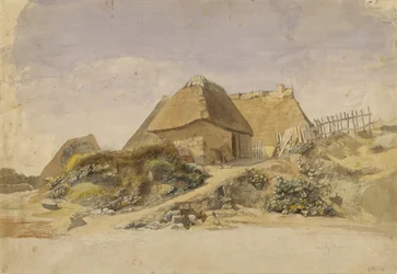 Fischerhütten am Hopesberg-Strand, 1834