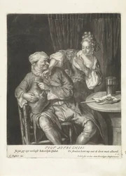 Frau und Mann mit einem Weinkrug