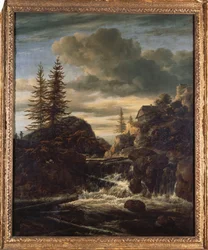 Eine norwegische Landschaft mit einem Kaskadenwasserfall