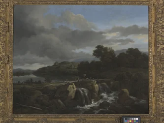Landschaft mit Wasserfall