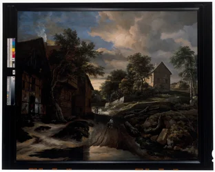 Landschaft mit Fachwerkhäusern