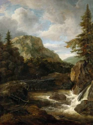 Berglandschaft mit Wasserfall