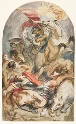 Die Bekehrung des Saulus mit Reiter und Banner