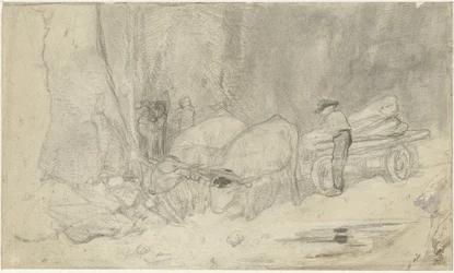Ochsenkarren auf Bergweg