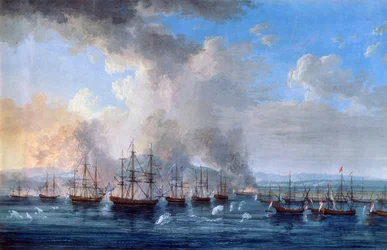 Die russisch-türkische Schlacht bei der Burg Damietta