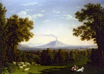 Landschaft mit dem Palast von Caserta und dem Vesuv