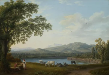 Blick auf den Sele und das Massiv der Monti Alburni