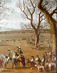 Ferdinand IV. jagt Wildschweine auf dem Cassano-Anwesen (Detail)