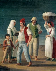 Fischer und Bäuerinnen aus Barletta, Italien (Detail)