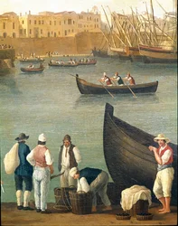Muschelfischer aus Monopoli, Apulien, Italien (Muschelfischer in Monopoli). Jacob Philipp Hackert, genannt Hackert d