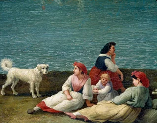 Bäuerinnen aus Barletta, Italien (Bäuerinnen aus Barletta), Detail. Jacob Philipp Hackert, genannt Hackert d